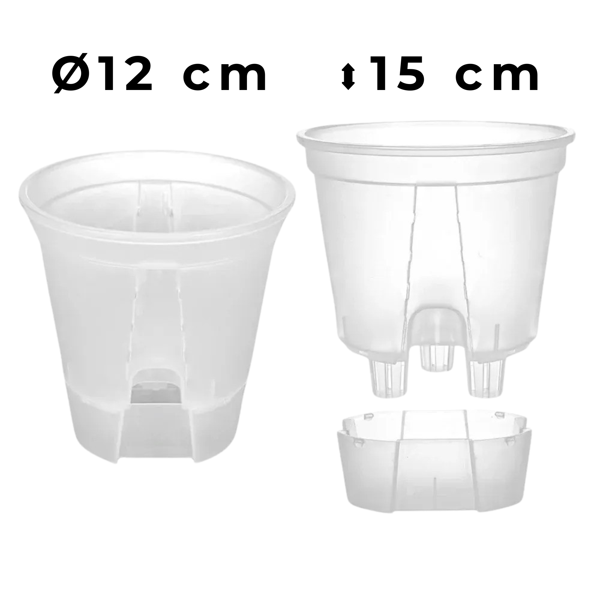 Selbstbewässernder Aroid Topf mit optimaler Wurzelbelüftung (Höhe in cm:15, Topfdurchmesser in cm:12)